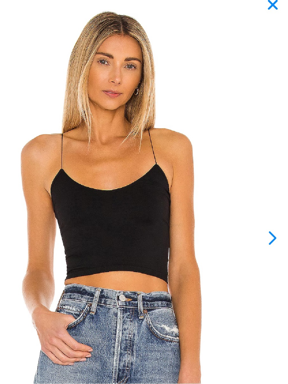 Free People black brami camisole cropped - Picture 3 of 5